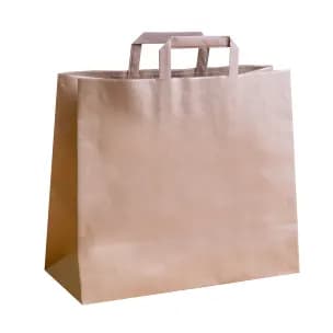 Jumbo Brown Paper Carrier Bags Flat Handles (360x150x315mm)